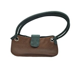 Victoria's Secret Women's Perfume Bag Handbag Purse Brown‎ Green Snap Close